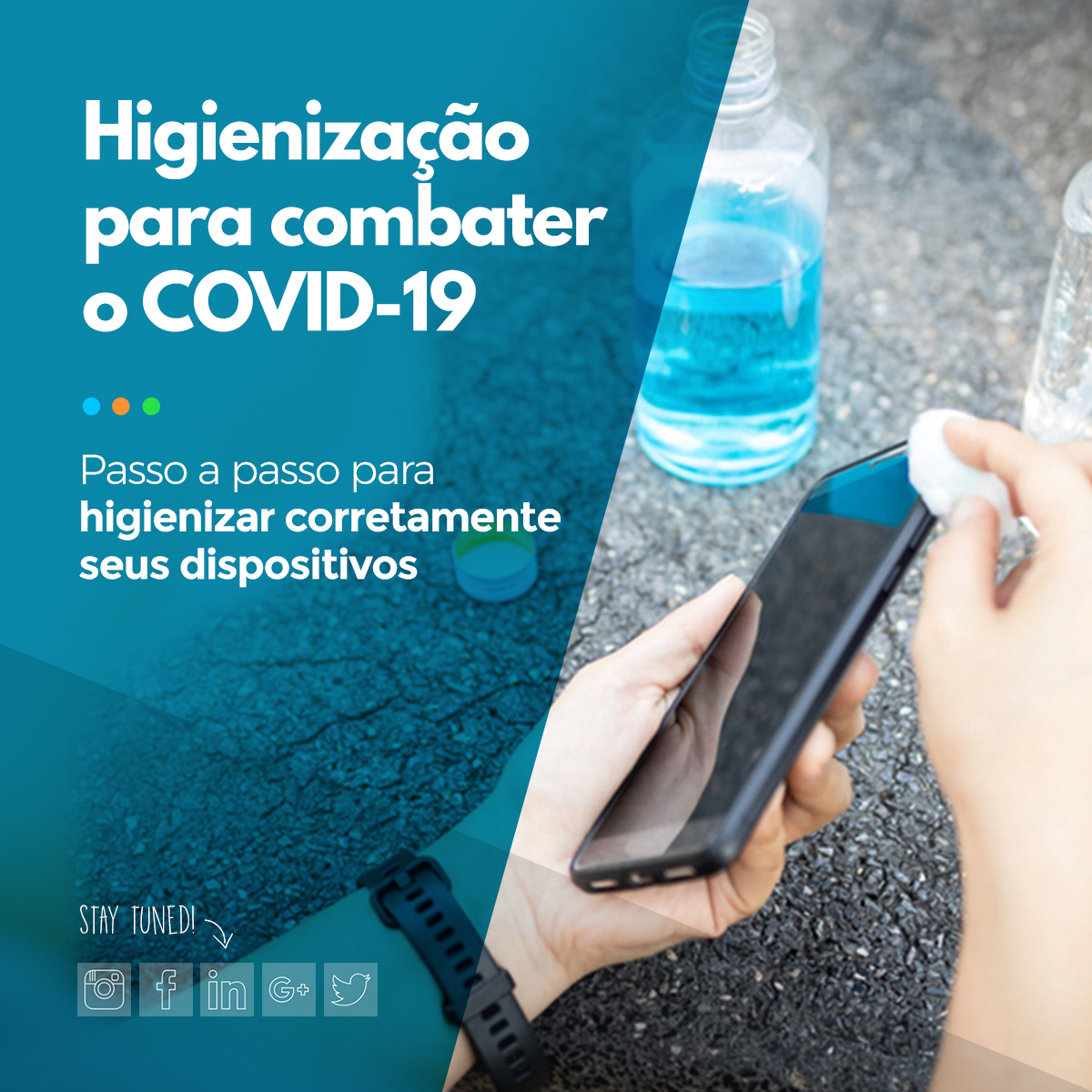 higienizar celular, tablet, contra o Coronavirus